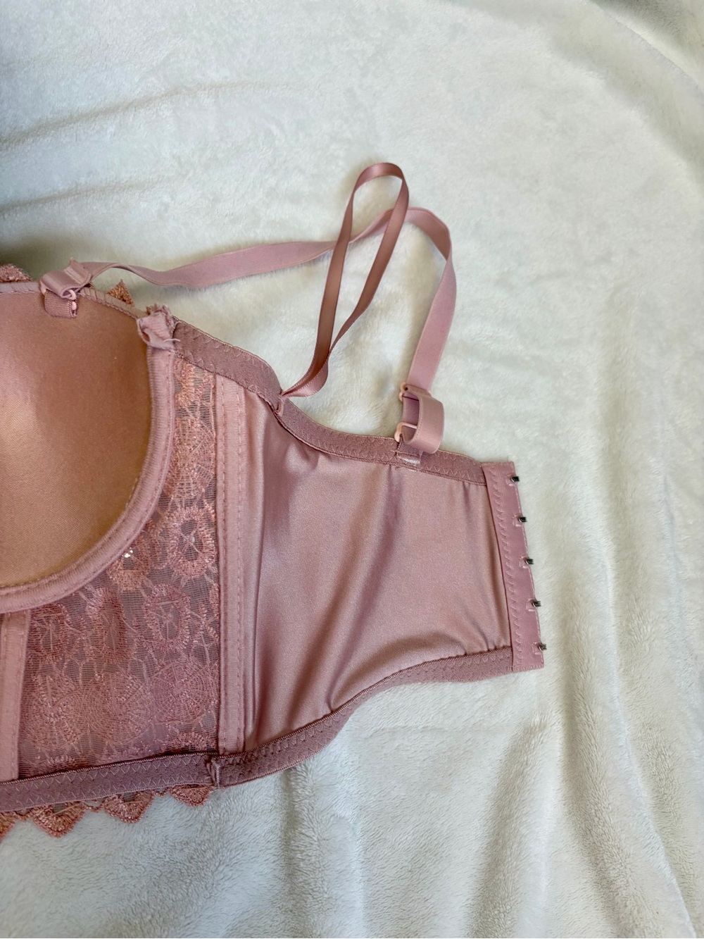 Windsor Jeweled Bustier Corset Bralette in Dusty Rose - Picture 5 of 5